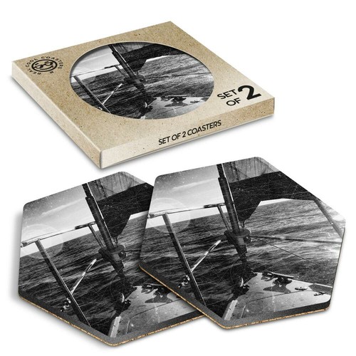 Hexagon coasters bw - x,