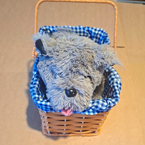 Grey plush dog soft - plush,
