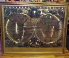 Gold Foil Blaeu Wall Map Of