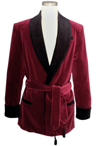 Smoking velvet maroon jacket - velvet,