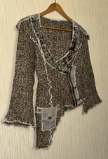 Y2K Zone Bleue Fur Trim Knit
