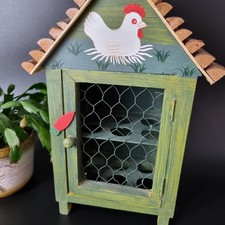 Vintage Style Chicken Egg Holder Coop Hatch Holds 12 Dozen Hand Painted