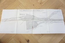 c1950s Manchester Victoria Railway Signal Track Plan Drawing Map