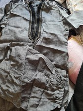 Men's Simple Punjabi Partywear Soft Cotton Kurta Shalwar Kameez Sherwani 1883 UK