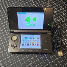 Black Nintendo 3DS Console + USB Charger 128gb SD Card mario .pokemon bundle 