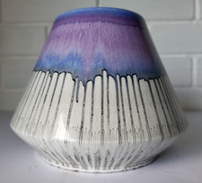 FABULOUS VINTAGE SHELLEY HARMONY ART WARE LILAC DRIP GLAZE CERAMIC VOLCANO VASE