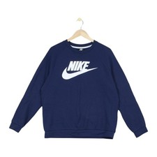 Nike Spell Out Sweatshirt Mens Size L Blue Crew Neck Pullover