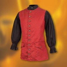 Scoundrel Long Red Pirate Vest