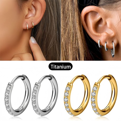 Pair hoop earrings diamond - pc/pair,