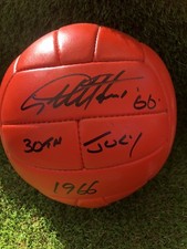 WORLD CUP 1966 FOOTBALL HAND SIGNED BY GEOFF HURST WITH PHOTO PROOF & COA