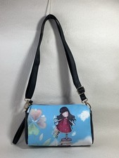 Santoro Gorjuss Clutch Shoulder Bag Black Faux Leather With Picture Front