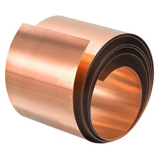 Copper Sheet Roll, 3000mm x 50mm x 0.05mm 99.9% Pure Copper Strip Metal