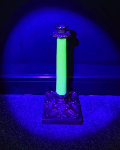 Large green uranium glass with - large,