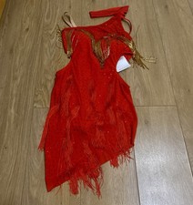 Showgirl strappy leotard Red