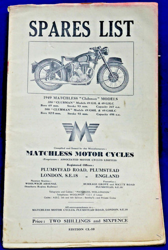 Original 1949 matchless spares - original,