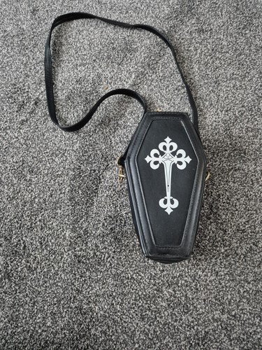 Gothic coffin crossbody purse - gothic,