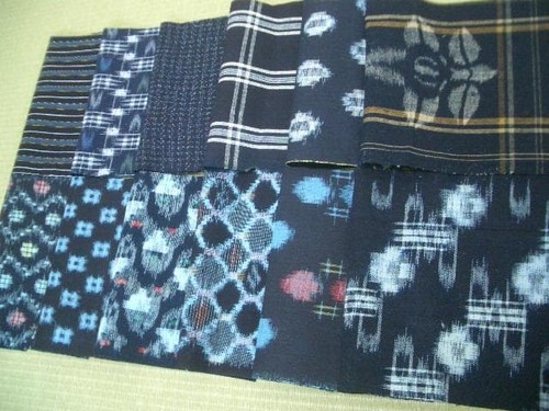 Antique kasuri kimono fabric - antique,