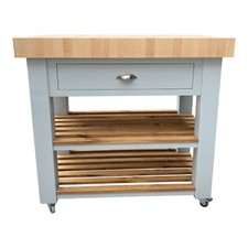 Butchers Block Island 100cm w (trolly) beech, optional castors, Bespoke