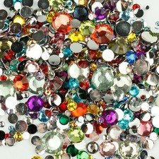 1000 Crystal Flat Back Rhinestones Face Gems Card Making Glitter Beads Embellish
