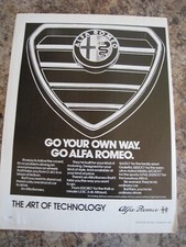 ALFA ROMEO ART OF TECHNOLOGY ALFASUD GIULIETTA CARS 1983 ADVERT A4 FILE 34