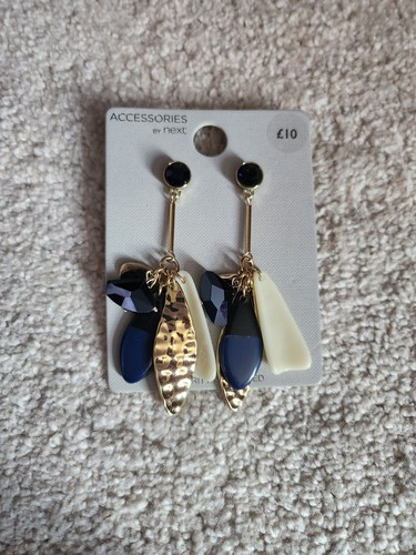 Next blue gold colour dangle - gold,