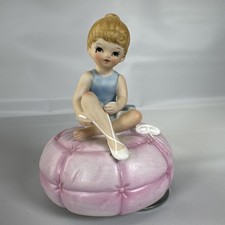Vintage Ebeling & Reuss 1984 Ballerina Music Box Dancer Bisque Figurine *Works*