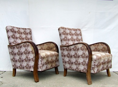 Pair art deco armchairs - art,