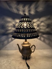 Metal Teapot Lamp w Punched