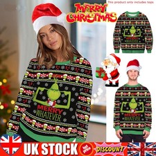 Men Women The Grinch Ugly hoodie Jumper Christmas Xmas Jumper Tops Pullover🎅!