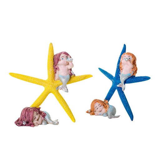 Starfish mermaid statue resin - starfish,