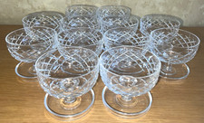 Vintage Webb Crystal Set Of 12 x Footed  Grapefruit/Dessert  Dishes