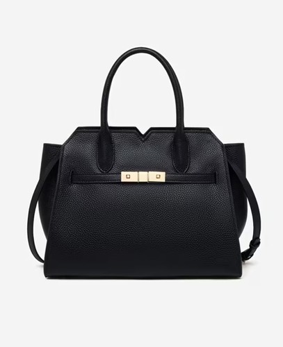 Black genuine leather - black,