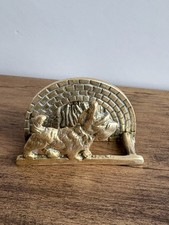 Vintage Art Deco 1930's Brass Scotty Dog Letter Napkin Holder Gifting Decor