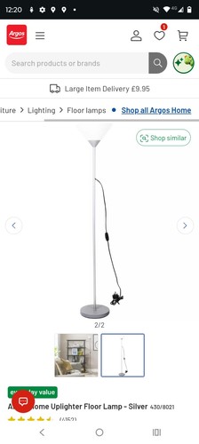 Argos silver grey metal pole - silver,