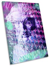 Statue Head Modern Pop Art Print CANVAS WALL ART Portrait Picture Pink