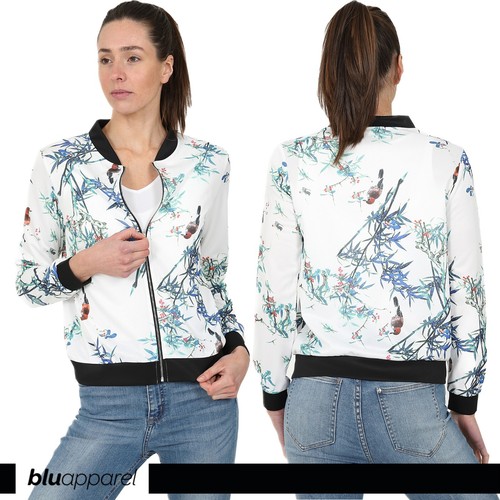 Women white floral bomber - floral,