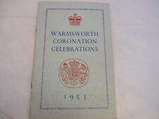 Warmsworth Coronation Celebrations Programme 1953 - Illustrated