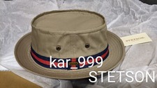 Genuine USA Stetson Fairway Pork Pie Bucket Hat MEDIUM Bob Mortimer Gone Fishing