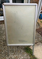 A1 Silver A-Board Pavement Sign Snap Frame Double Sided Display Stands