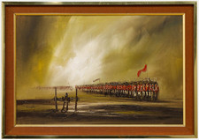 John Bampfield (b.1947) - Framed 20th Century Oil, Infantry Advance