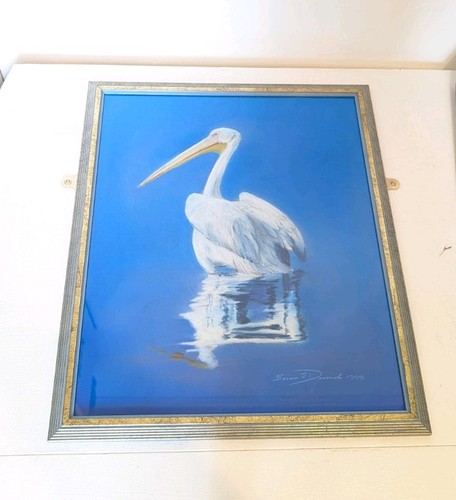 Signed pastel drawing white - drawing, of