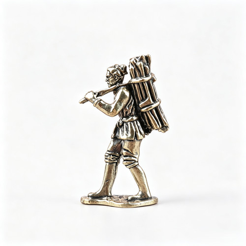 Rustic brass firewood gatherer - rustic,