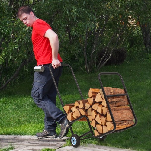 Firewood cart rolling - cart, log