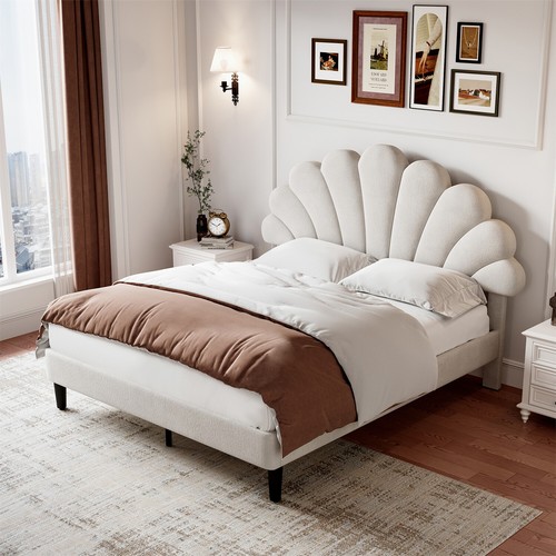 Double bed velvet upholstered - double,