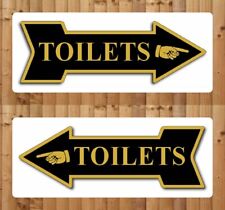 TOILETS - SIGN NOTICE - cloakroom bathroom toilet wc left right direction arrow