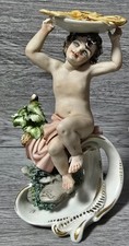 Capodimonte La Medea By Rori Italian Porcelain Child Boy Cherub, Matte Figurine