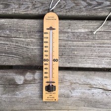 Old Vintage Wooden Factory Thermometer 120 Fahrenheit Factory Act 1937 Section 3