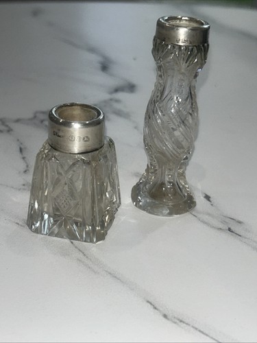 Pair antique small silver - of,