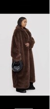 Women’s Fur Maxi Coat Size 16 Brown Faux Fur