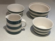 T G Green Cloverleaf Green Cornishware Sugar Bowl Butter Dish  & Jug 4 Pieces